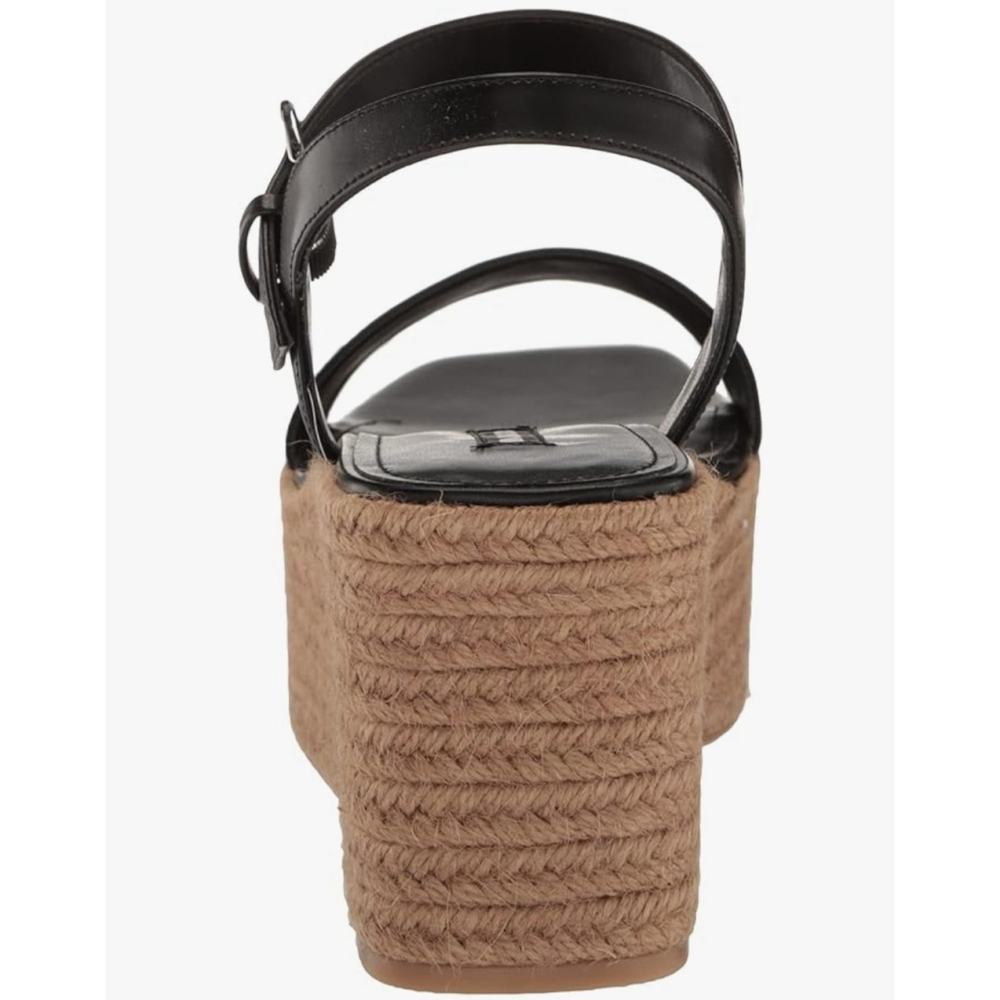 Nine West Women Classic Chunky Strap Dark Espadrille Platform Sandal BLACK 9.5 M - Picture 6 of 14